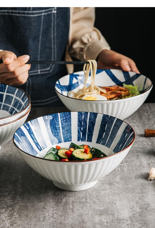 日式汤新款创意大号宿舍用学生家用商用日用百货碗餐具潮州圆形